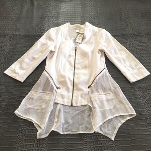 Lilly Mason Waldron Jacket 100% Ramie Sheer Labeled Large Fits Like Size Small